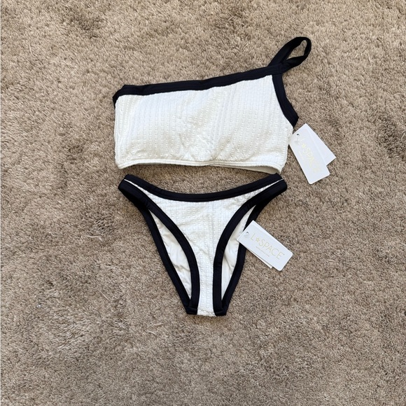 l*space Other - L*Space Textured White and Black Bikini Set